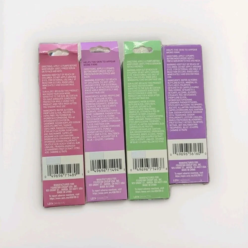 B Pure Set Of 4 Serums - Smoothing, Revitalizing, Renewing & Glow Up Retinol NEW